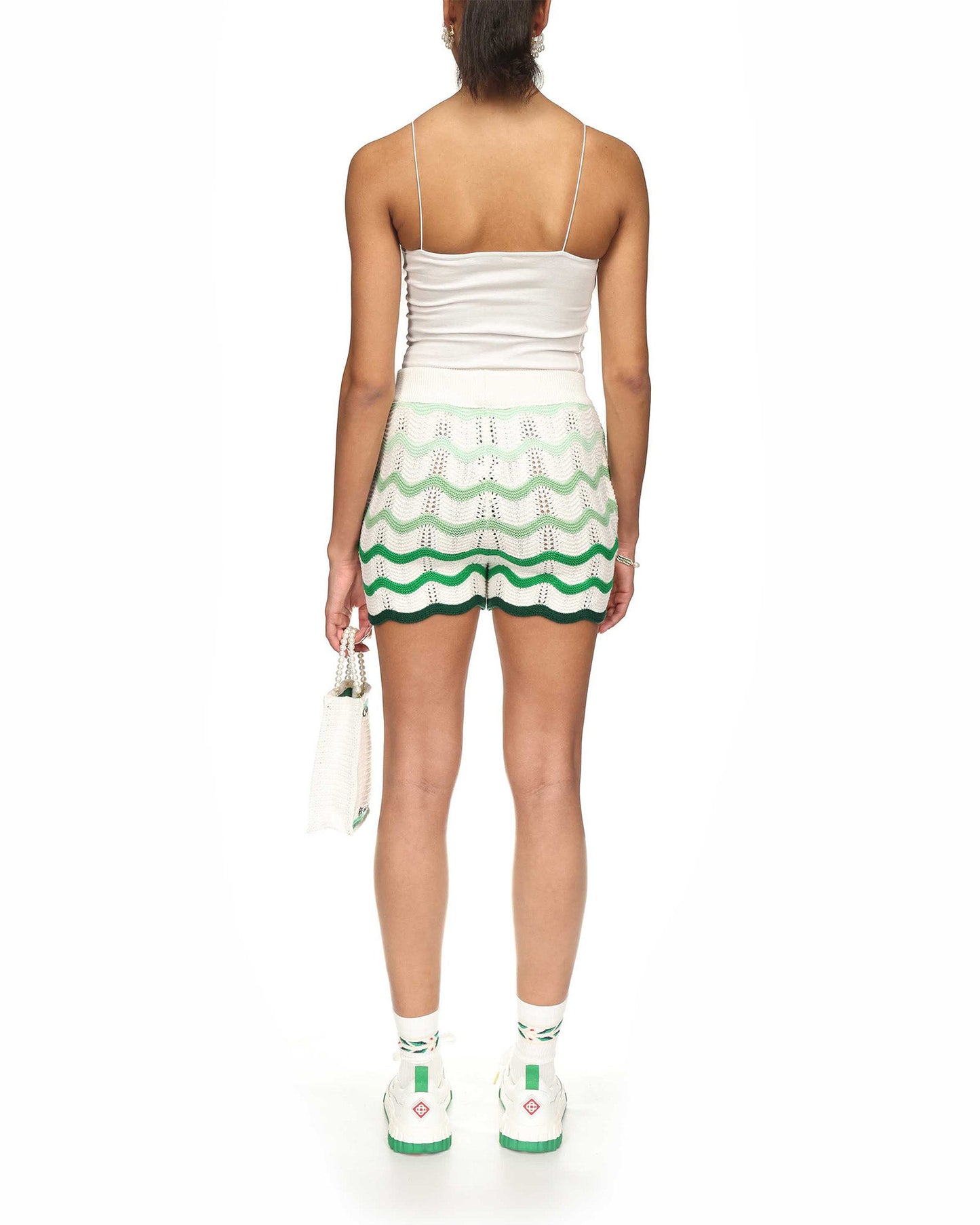 Wavy Gradient Crochet Shorts