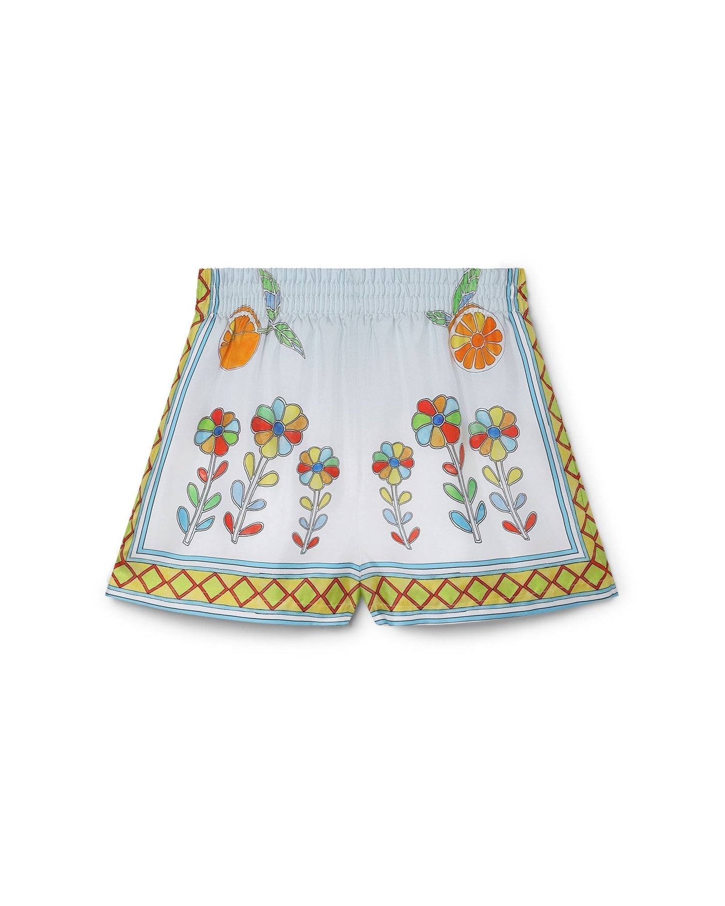 Seidenshorts mit Yoruba-Blumen