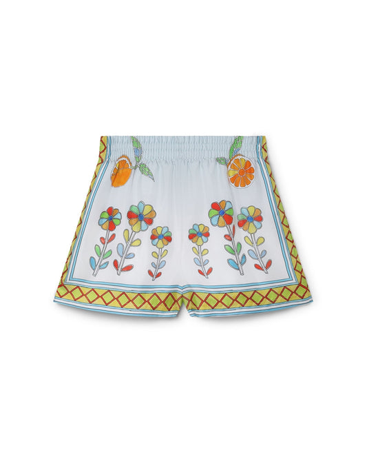 Yoruba Flowers Silk Shorts