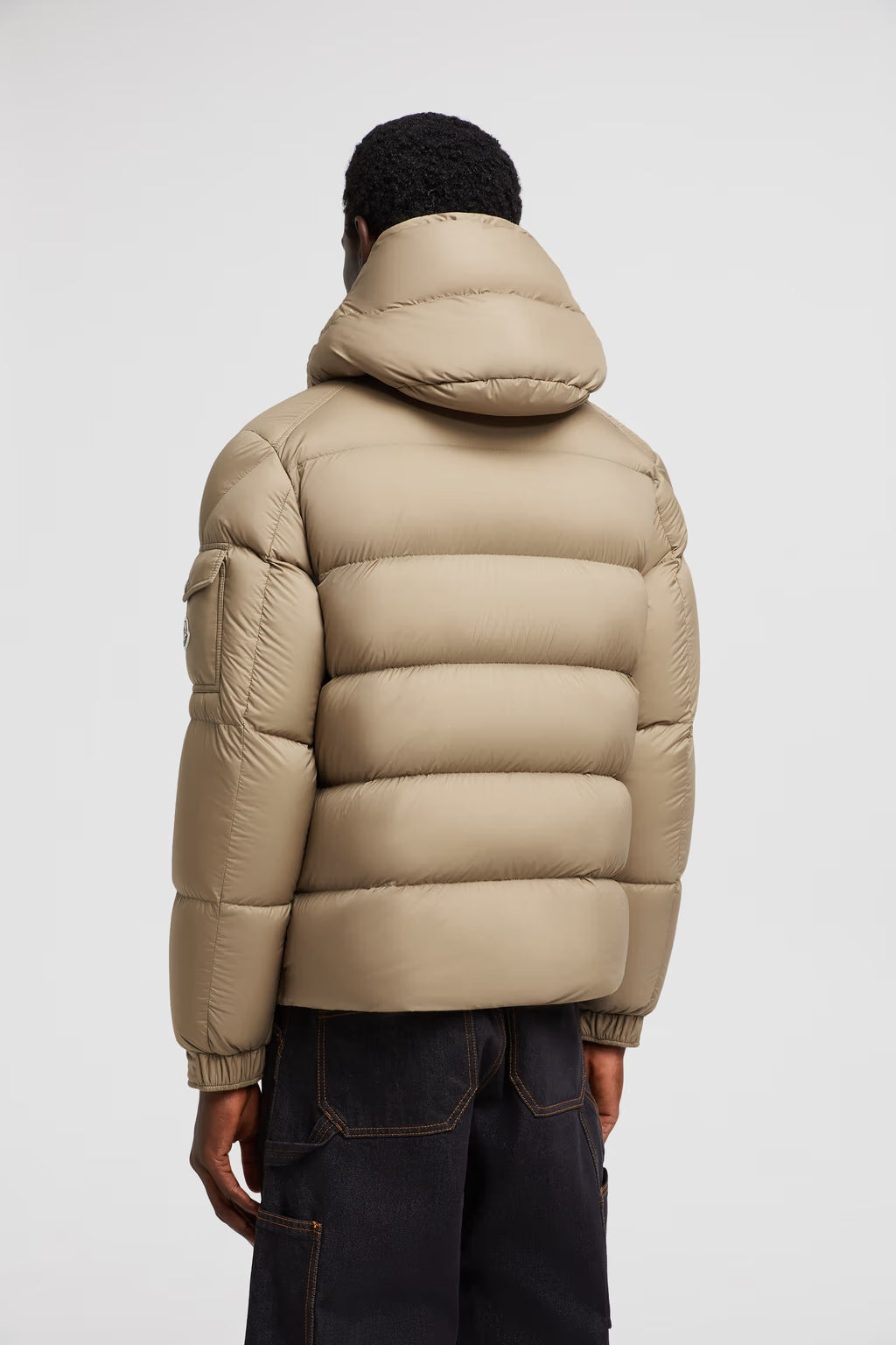 Doudoune courte à capuche Vezere Moncler Maron clair