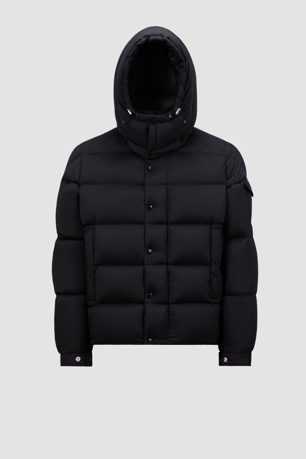 Moncler Vezere Kurze Daunenjacke mit Kapuze Schwarz
