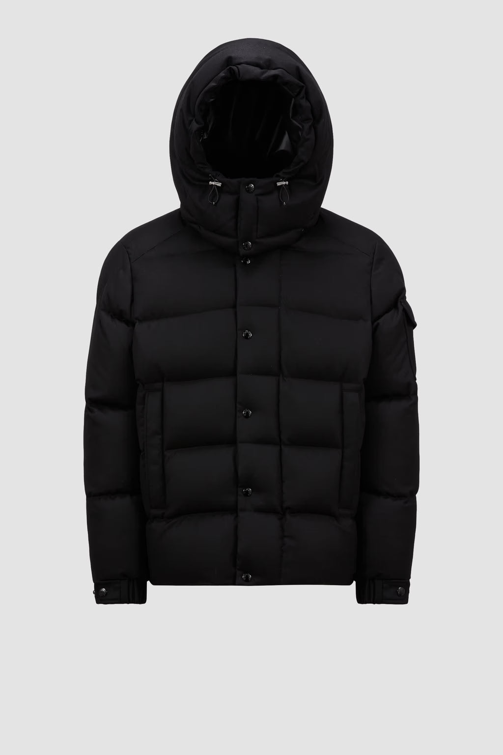 Moncler Vezere Kurze Flanell-Daunenjacke Schwarz 