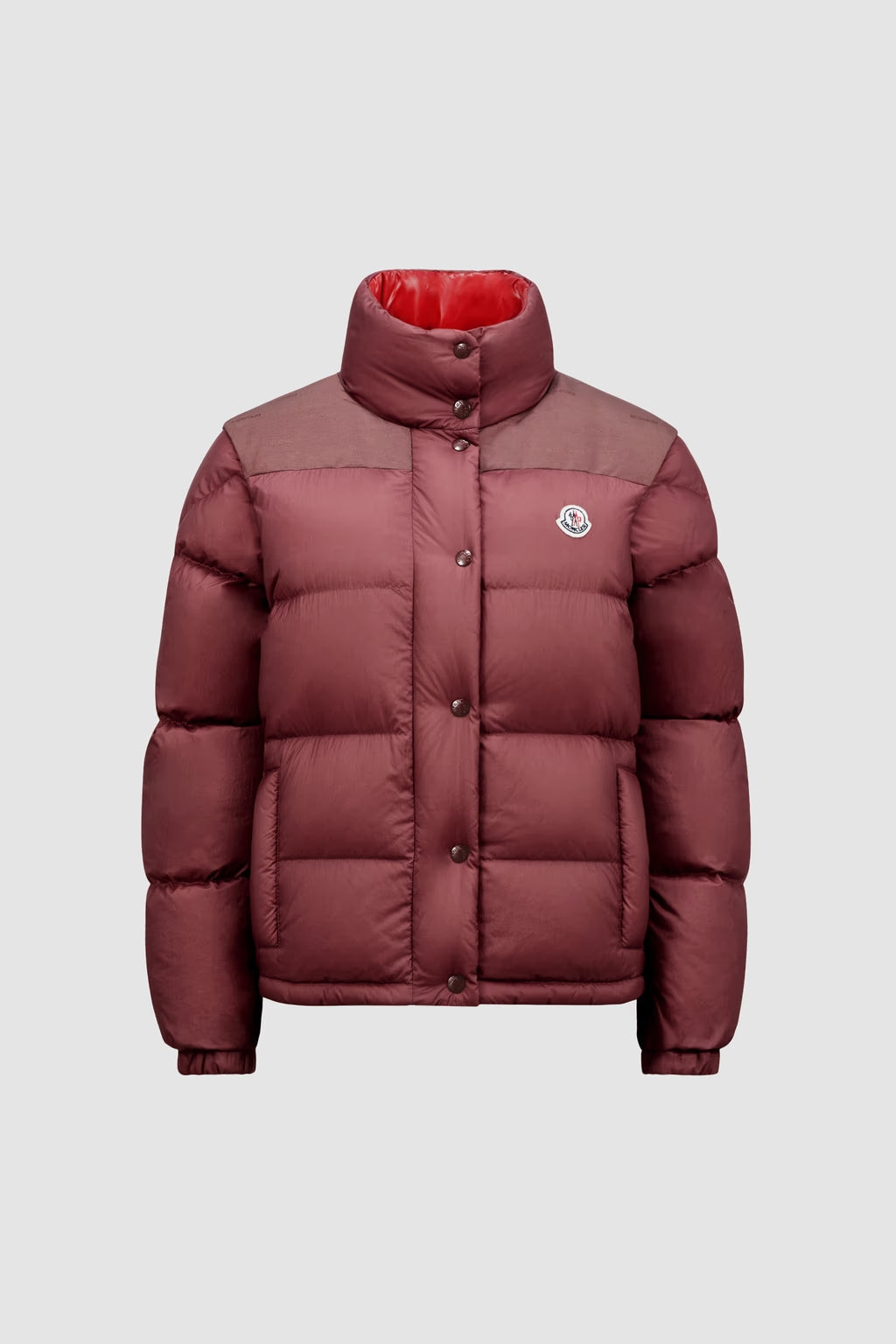 Moncler Verone Bordeaux Wendbare kurze Daunenjacke