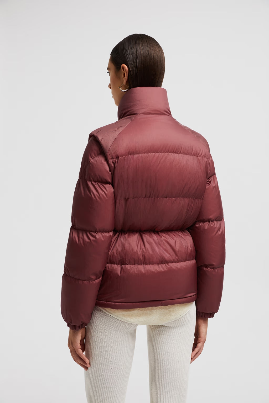 Moncler Verone Bordeaux Wendbare kurze Daunenjacke