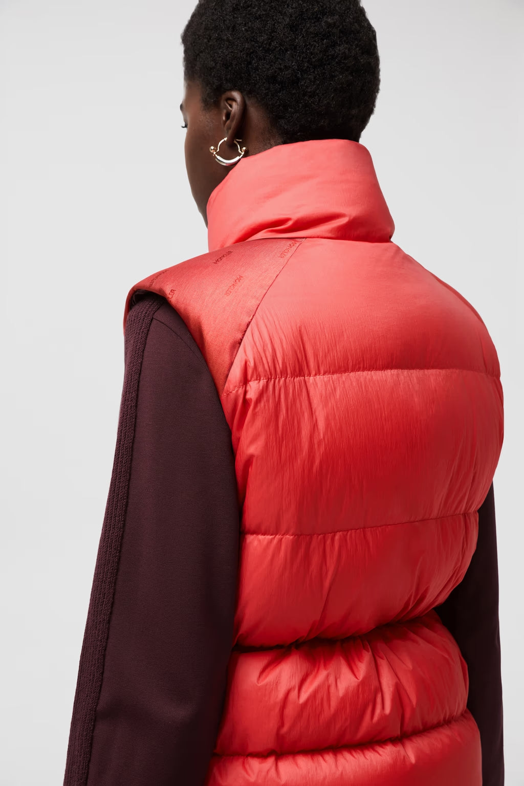 Doudoune courte réversible Moncler Verone Rouge corail