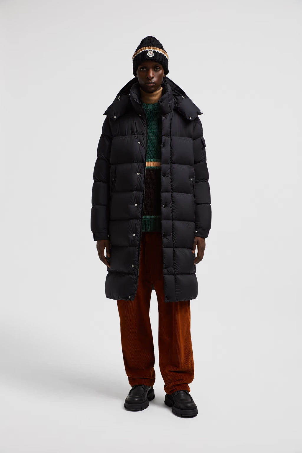 Moncler Hanoverian Lange Daunenjacke Schwarz