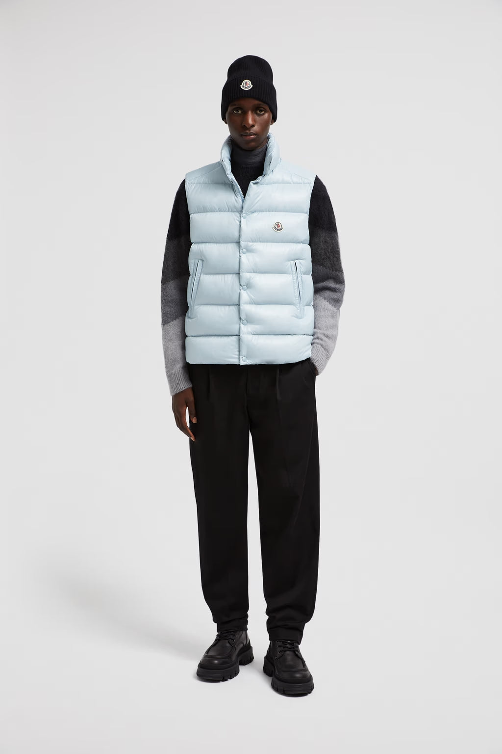 Moncler Tibb Ärmellose Daunenjacke Pastellblau