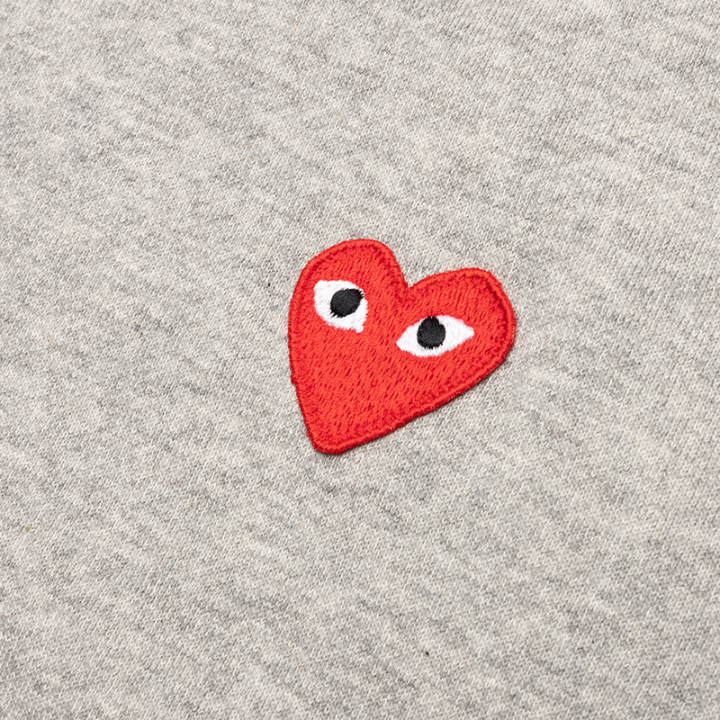 Veste CDG PLAY grise à capuche (coeurs dorsaux)