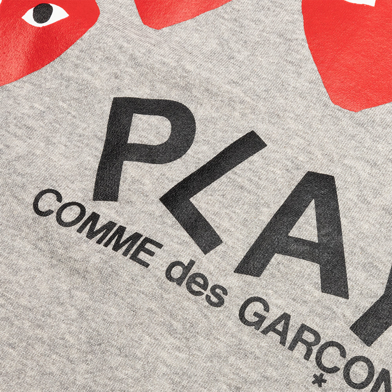 Veste CDG PLAY grise à capuche (coeurs dorsaux)