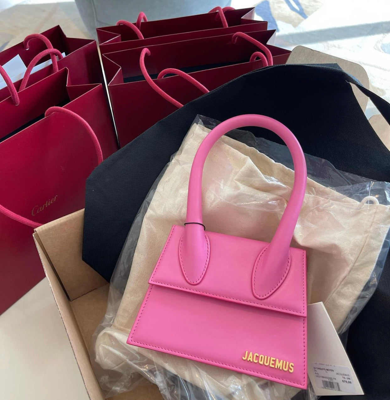 Jacquemus Chiquito Mittelgroße rosa Tasche