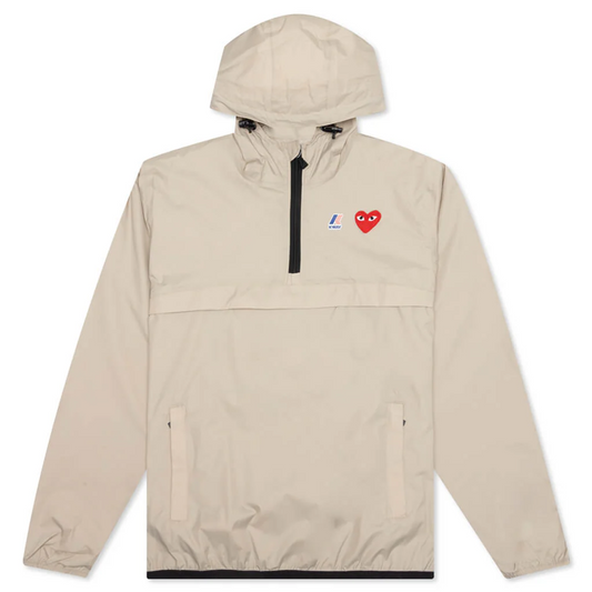 Kway X CDG: Kway Beige (Halbverschluss)