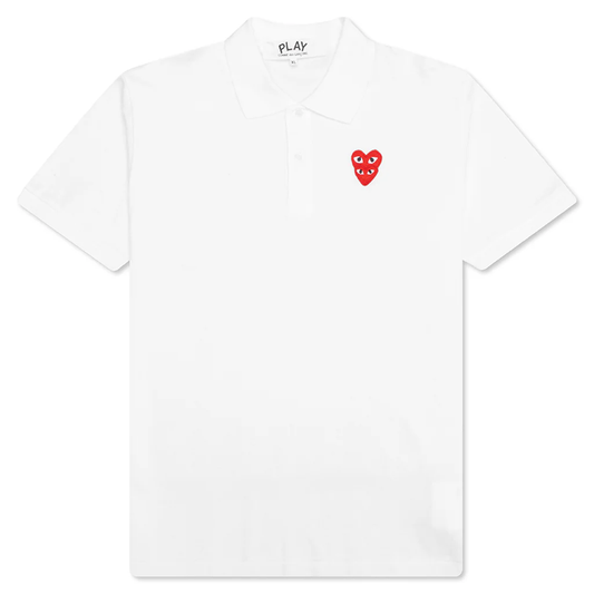 Weißes Poloshirt CDG (Doppelherz)