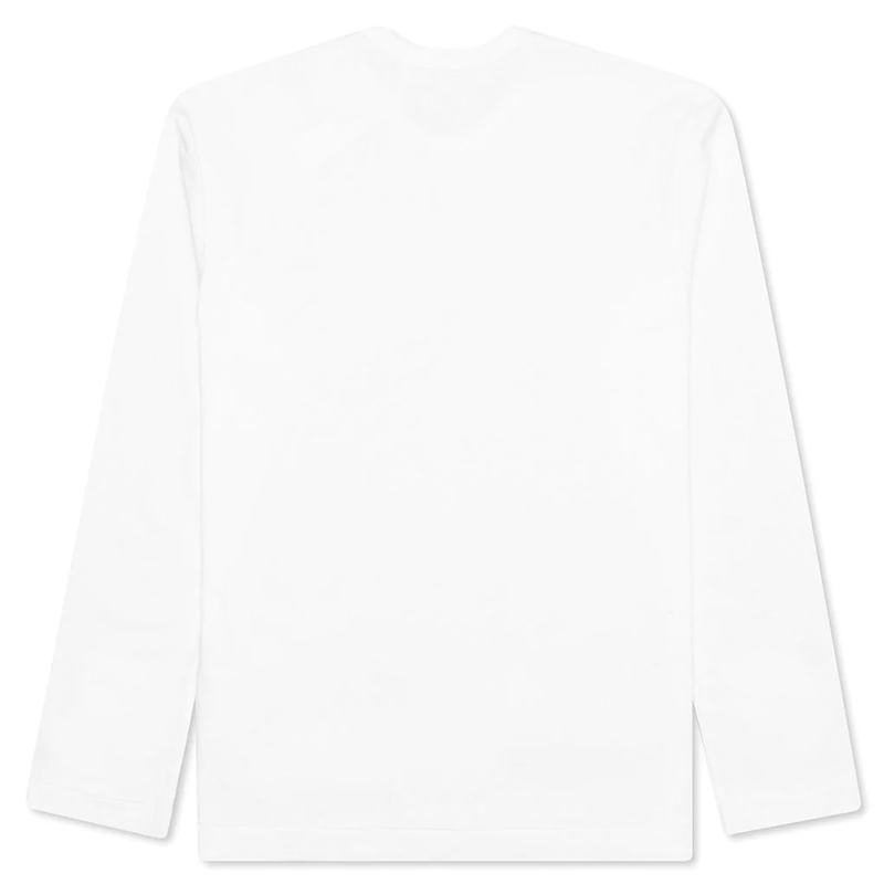 Weißes Langarm-T-Shirt (schwarzes Herz)