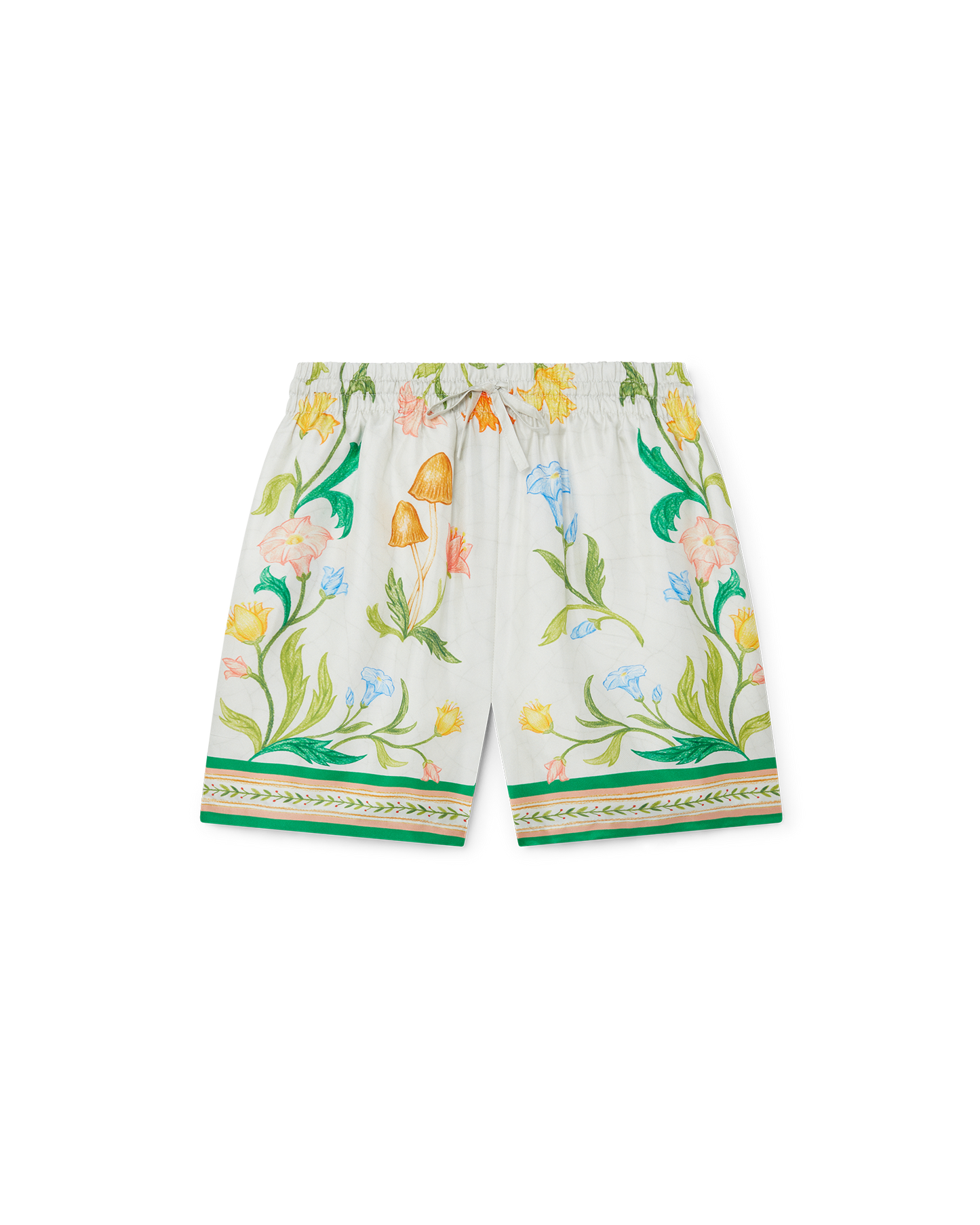 L'Arche Fleurie Silk Shorts